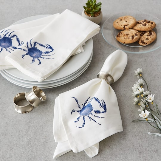 DII® Blue Crab Cloth Dinner Napkins, 6ct.